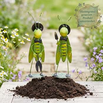 2 er Set Hübscher Gartenstecker Grashüpfer Flip ca. 77 cm - Gartendekoration